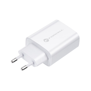 Nabíječka telefonu Forcell F-Energy USB C QC4.0 PD 25W + kabel USB C na USB C, bílá