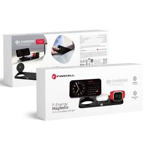 Indukční nabíječka Forcell F-Energy 3v1 MagNetix USB C Qi2 20,5 W kompatibilní s MagSafe, černá