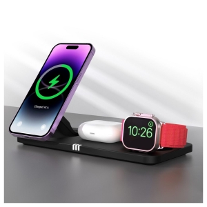 Indukční nabíječka Forcell F-Energy 3v1 MagNetix USB C Qi2 20,5 W kompatibilní s MagSafe, černá