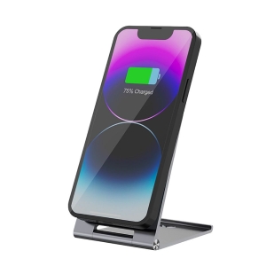 Bezdrátová nabíječka Forcell F-Energy Flip Charge USB-C Qi2 15W kompatibilní s MagSafe, stříbrná