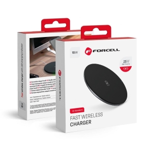 Indukční nabíječka Forcell F-Energy Qi QC 15W + kabel USB C na USB A, černá