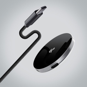 Forcell F-Energy Smart Charge USB C Qi2 15W MagSafe kompatibilní indukční nabíječka s odnímatelným 1,5m kabelem, stříbrná