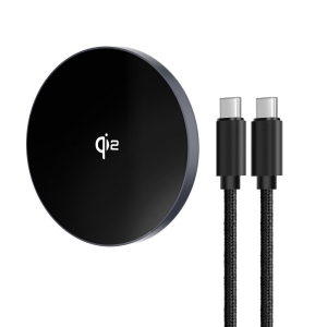 Forcell F-Energy Smart Charge USB C Qi2 15W MagSafe kompatibilní indukční nabíječka s odnímatelným 1,5m kabelem, stříbrná