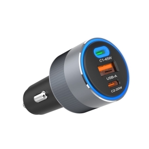 Autonabíječka Forcell F-Energy Alu 2 x USB C + USB A QC4.0 PD SFC2.0 65W šedá