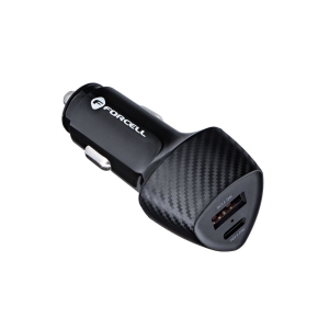 Autonabíječka Forcell F-Energy Carbon USB C + USB A QC3.0 PD 3A 38W, černá