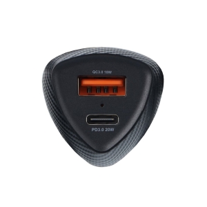 Autonabíječka Forcell F-Energy Carbon USB C + USB A QC3.0 PD 3A 38W, černá