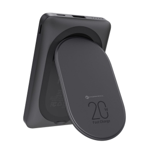 Powerbanka kompatibilní s MagSafe Forcell F-Energy MagStand QC3.0 PD 20W 10000 mAh, černá