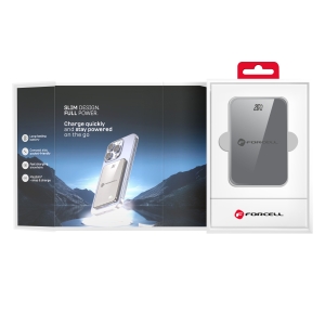Powerbanka kompatibilní s MagSafe Forcell F-Energy SuperSlim QC4.0 PD 15W 10000 mAh, šedá