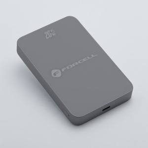 Powerbanka kompatibilní s MagSafe Forcell F-Energy SuperSlim QC4.0 PD 15W 10000 mAh, šedá