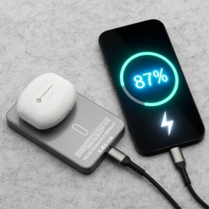 Powerbanka kompatibilní s MagSafe Forcell F-Energy SuperSlim QC4.0 PD 15W 10000 mAh, šedá