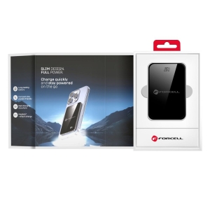 Powerbanka kompatibilní s MagSafe Forcell F-Energy SuperSlim QC4.0 PD 15W 5000 mAh, černá