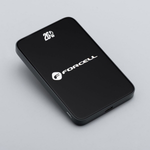 Powerbanka kompatibilní s MagSafe Forcell F-Energy SuperSlim QC4.0 PD 15W 5000 mAh, černá
