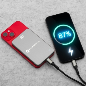 Powerbanka kompatibilní s MagSafe Forcell F-Energy SuperSlim QC4.0 PD 15W 5000 mAh, šedá