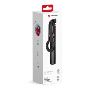 Selfie tyč Forcell F-Grip MagSelfie (21 až 104cm) kompatibilní s MagSafe s bezdrátovým dálkovým ovládáním, černá