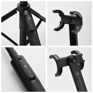 Selfie tyč Forcell F-Grip stativ (30 - 150cm) s bezdrátovým dálkovým ovládáním černá