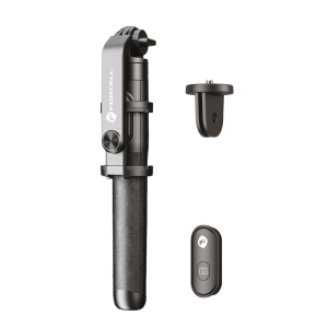 Selfie tyč Forcell F-Grip stativ (30 - 150cm) s bezdrátovým dálkovým ovládáním černá