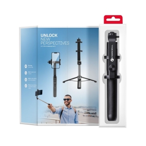 Selfie tyč Forcell F-Grip stativ (30 až 70cm) s bezdrátovým dálkovým ovládáním černá