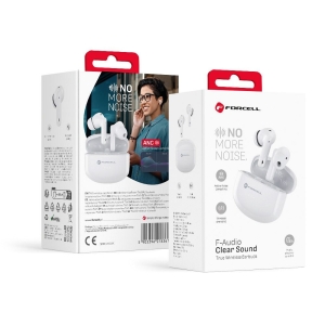 TWS sluchátka Forcell F-Audio TWS Clear Sound, bílá