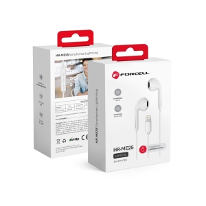 Sluchátka Forcell F-Audio HR-ME25 s mikrofonem Lightning, bílá