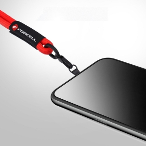 Nastavitelná šňůrka na zápěstí Forcell F-Design R10X40 (max. 20 cm v poutku) červená