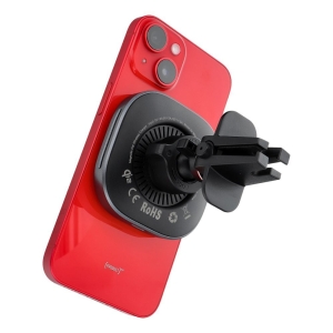 FORCELL F-GRIP Air Mag (F-07) indukční nabíjecí držák Qi2 pro MagSafe, do mřížky ventilátoru, stříbrná