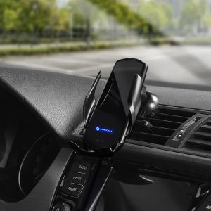 Forcell F-Grip HS1 Qi 15W indukční automatický držák telefonu do auta na čelní sklo/mřížku, černý