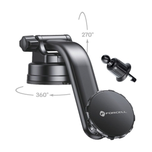 Magnetický držák telefonu do auta Forcell F-Grip MagLuxe na čelní sklo/plochu/mřížku, černý
