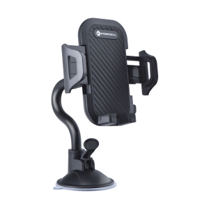 Univerzální držák telefonu do auta Forcell F-Grip Carbon Bracket, rameno 17 cm, na čelní sklo, černý