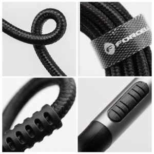 Kabel USB A na Lightning Forcell F-Energy 2.4A 12W Cafule 0.25 m černý
