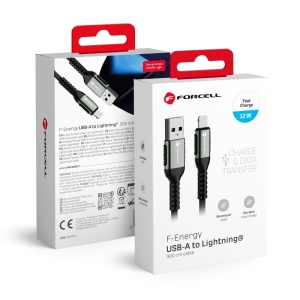 Kabel USB A na Lightning Forcell F-Energy 2.4A 12W Cafule 3 m černý