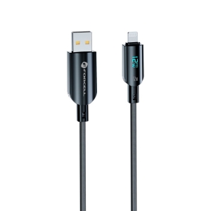 Digitální kabel Forcell F-Energy 2,4A 12W s konektory USB A a Lightning, 1,2 m černý