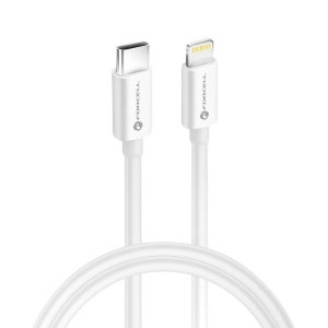 Kabel USB-C na Lightning Forcell F-Energy MFi PD 3A 30W 1 m, bílý