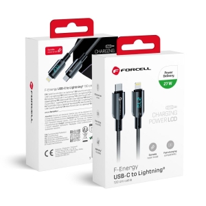 Digitální Kabel Forcell F-Energy USB-C na Lightning PD 3A 27W 1,2 m černý