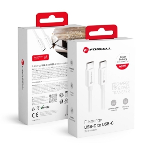 Kabel USB C na USB C Forcell F-Energy QC4.0 PD 3A 60W 0,25m bílý
