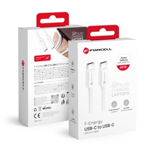 Kabel USB-C na USB-C Forcell F-Energy QC4.0 PD 3A 60W 2m, bílý