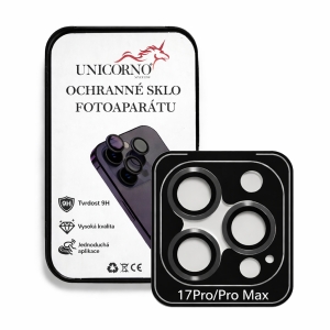 Unicorno ochranné sklo fotoparátu s aplikátorem iPhone 17 PRO, 17 PRO MAX black