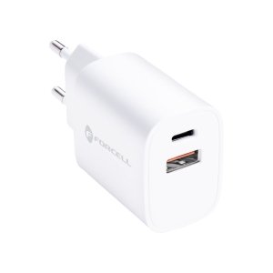 Nabíječka telefonu Forcell F-Energy USB C + USB A QC4.0 PD 35W, bílá