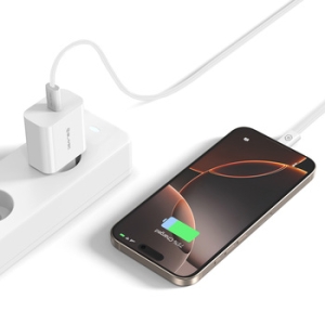 Cestovní nabíječ Blavec, GaN4, 1x USB C, PD 45W, QC 3.0, bílá