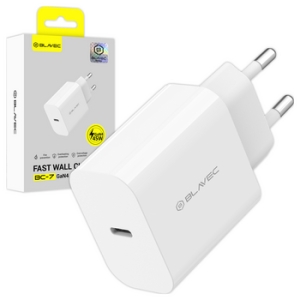 Cestovní nabíječ Blavec, GaN4, 1x USB C, PD 45W, QC 3.0, bílá