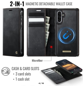 Pouzdro Book CaseMe Magnetic 2v1 iPhone 17 AIR, kompatibilní s magsafe, barva černá