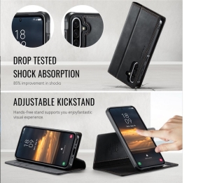 Pouzdro Book CaseMe Magnetic 2v1 iPhone 17 AIR, kompatibilní s magsafe, barva černá