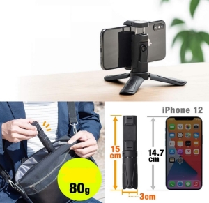 Selfie držák Mini tripod / stojánek pro mobil, barva černá