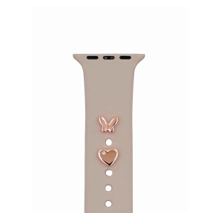 Přívěsek na watch pásky, zajíček + srdíčko, barva rose gold