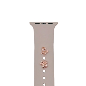 Přívěsek na watch pásky, kočičika + tlapka, barva rose gold
