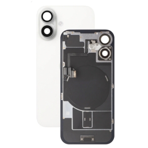 Kryt baterie iPhone 16 white + metal clip + camera lens + magnet