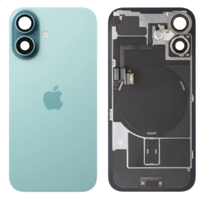 Kryt baterie iPhone 16 teal (tyrkys) + metal clip + camera lens + magnet