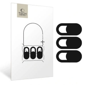 Kryt na webkameru pro notebook Tech-Protect Cam Fit+, 3 ks, černý