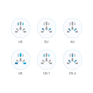 Cestovní adaptér TechProtect WL-09, EU, UK (Anglie), USA, CN, AU, barva bílá