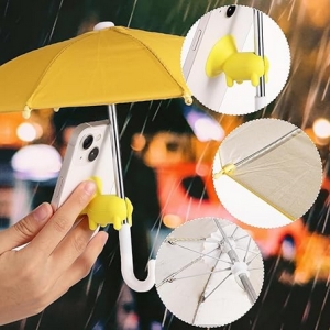 Deštník pro telefon s přísavkou, modrá kytička