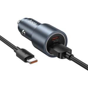 CL adaptér HOCO Z60, 1x USB A, 1x USB C, QC 3.0, PD 48W, kabel USB C na USB C, barva černá